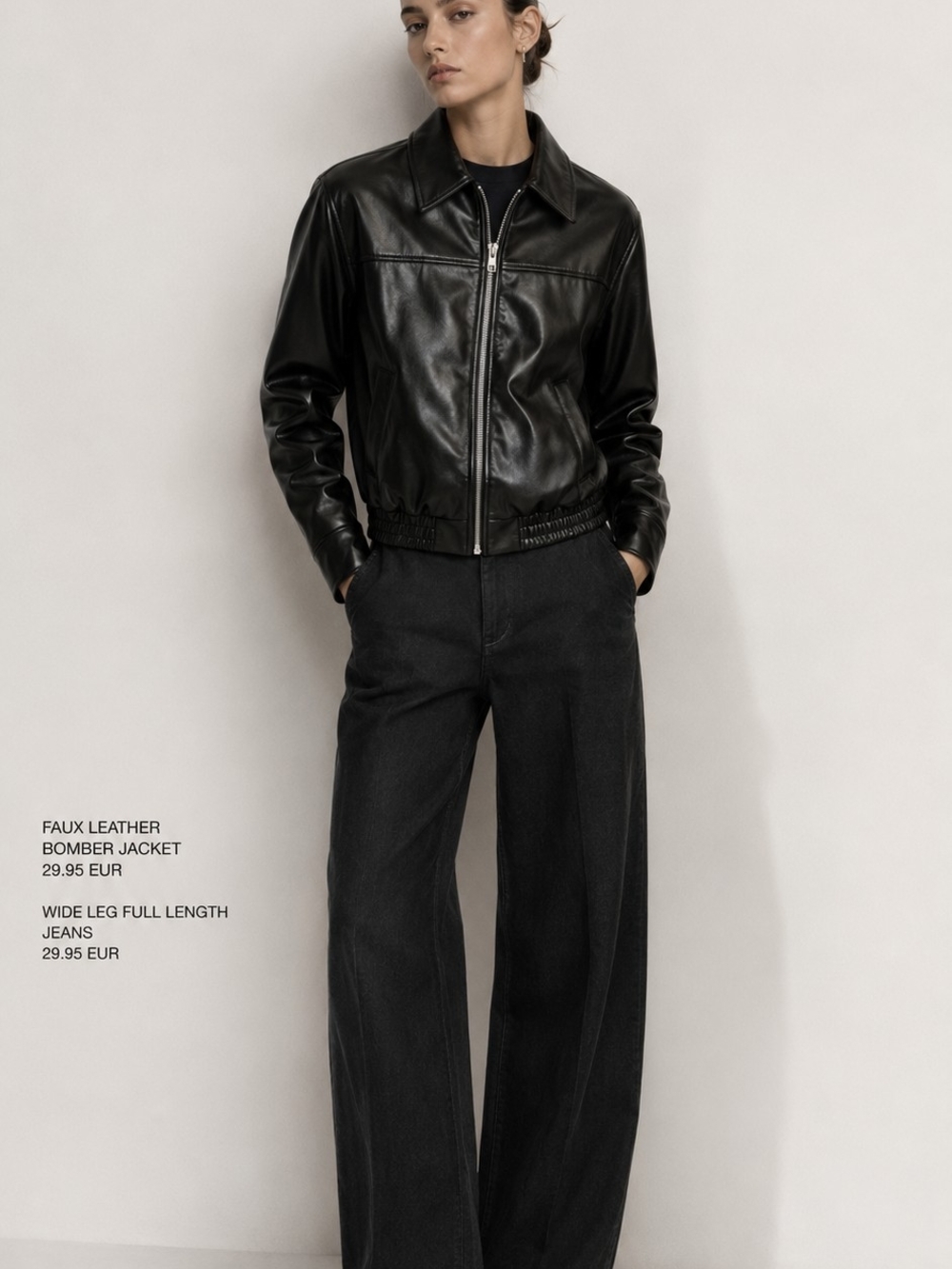 Zara Black Faux Leather Jacket